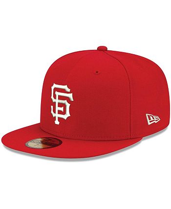 New Era Men's Red San Francisco Giants Logo White 59FIFTY Fitted Hat ...