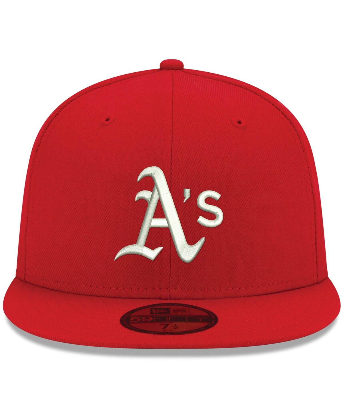 Men's New EraOakland Athletics Logo White 59FIFTY Fitted Hat - Red