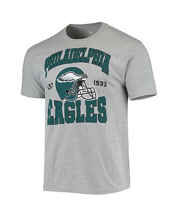 Men's Junk Food Heathered Gray Philadelphia Eagles Helmet T-Shirt