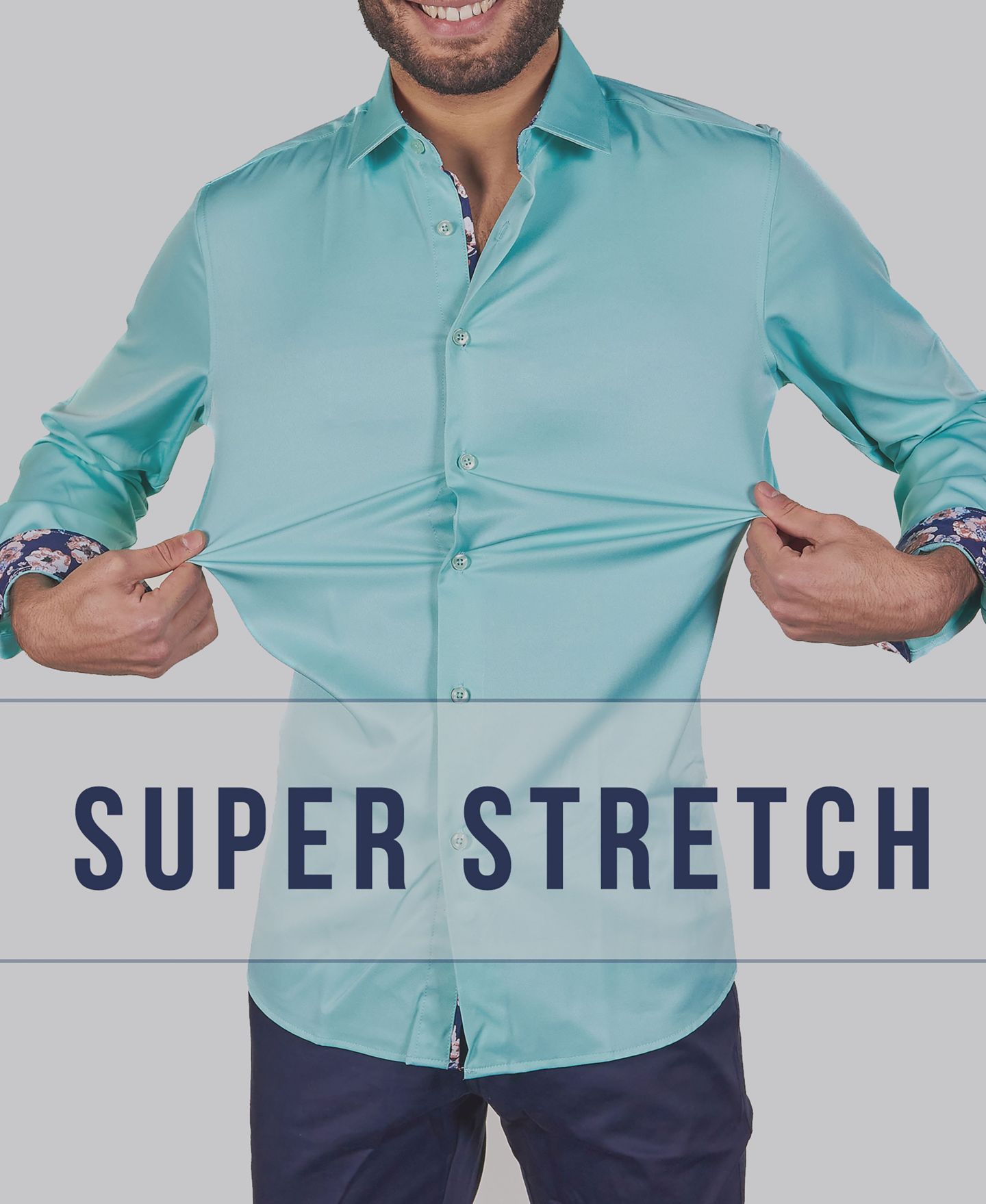 Мужская рубашка Suslo Couture Solid Slim Fit Wrinkle Free Stretch Long Sleeve Button Down Shirt, цвет: Чёрный — фото 2