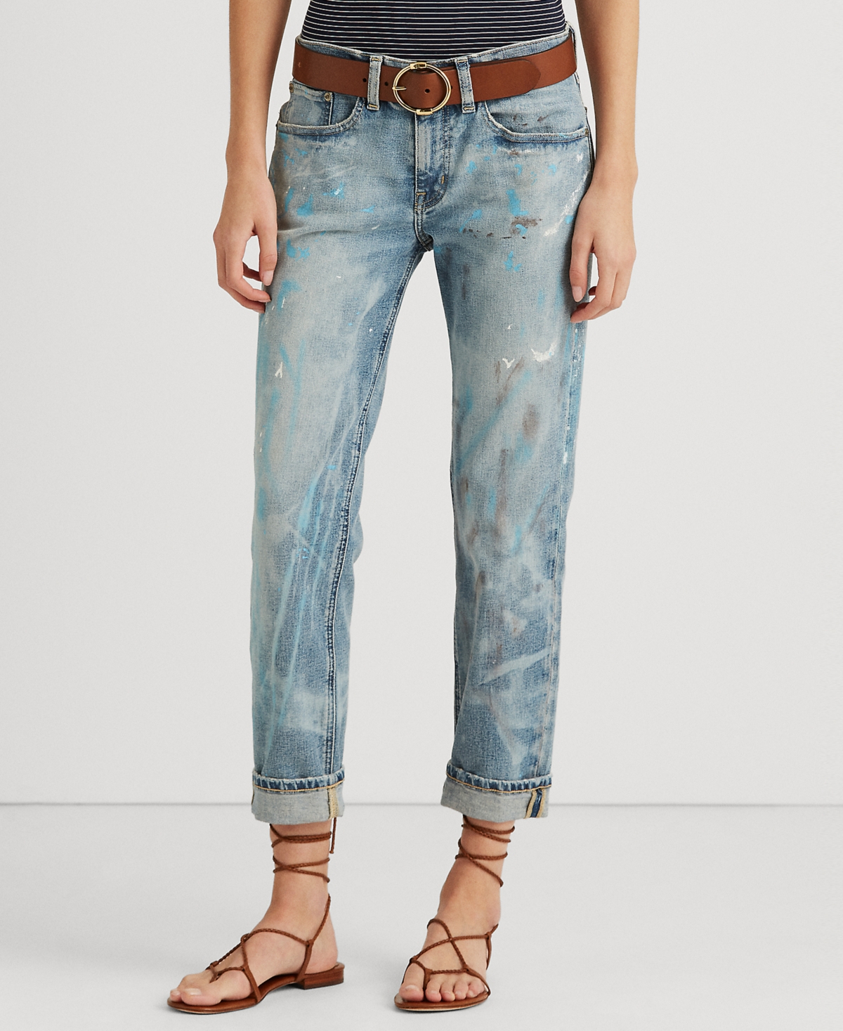 Monogram Accent Washed Denim Jeans - Women - Ready-to-Wear