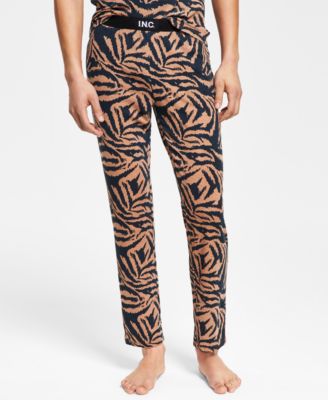 INC International Concepts - Men's Classic-Fit Tiger-Print Pajama Pants