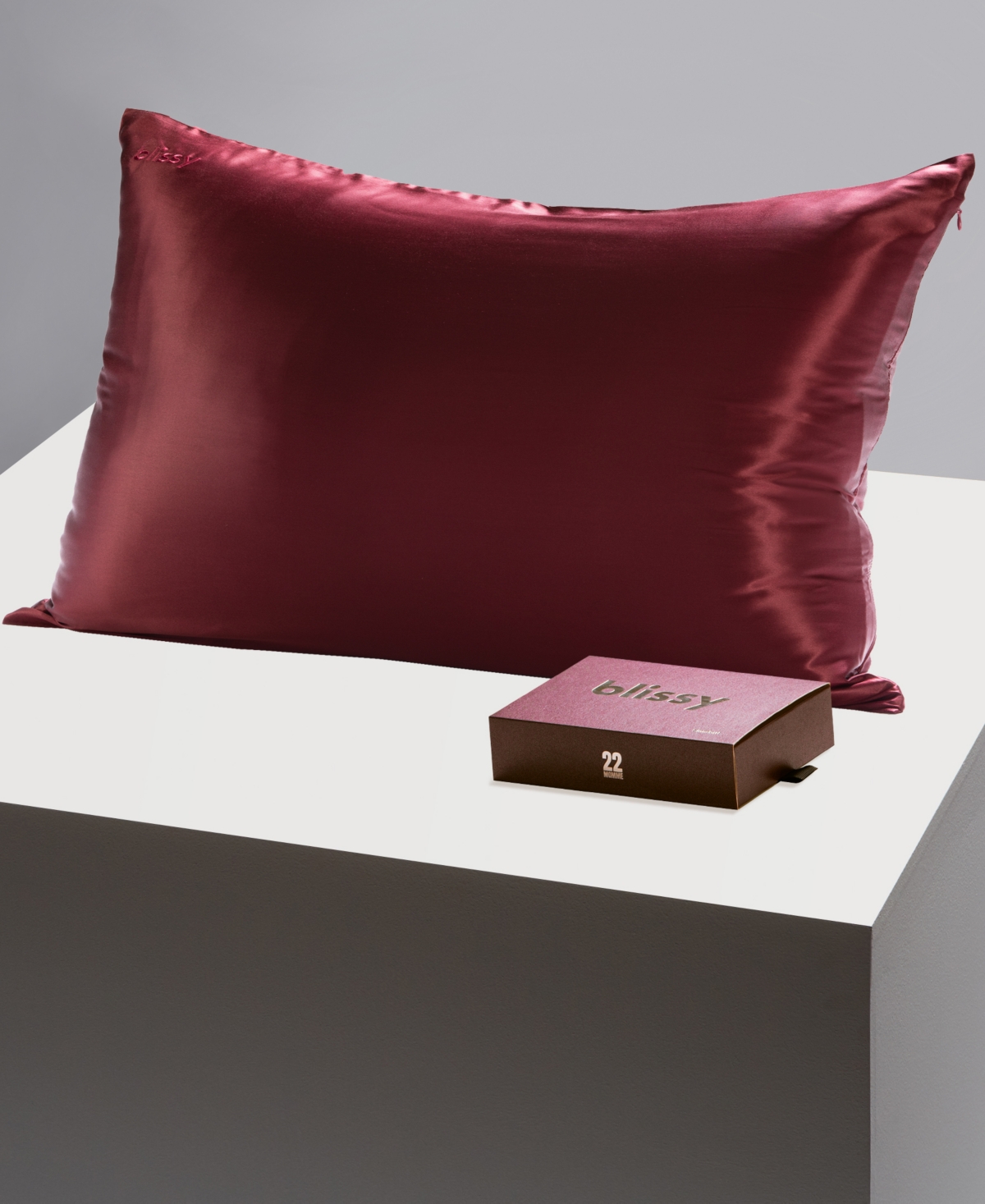 Shop Blissy 22-momme Silk Pillowcase, Standard In Burgundy
