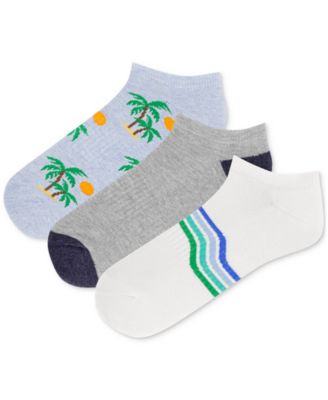 Hot Sox - Men's 3-Pk. Palm Tree Active Low Cut Socks