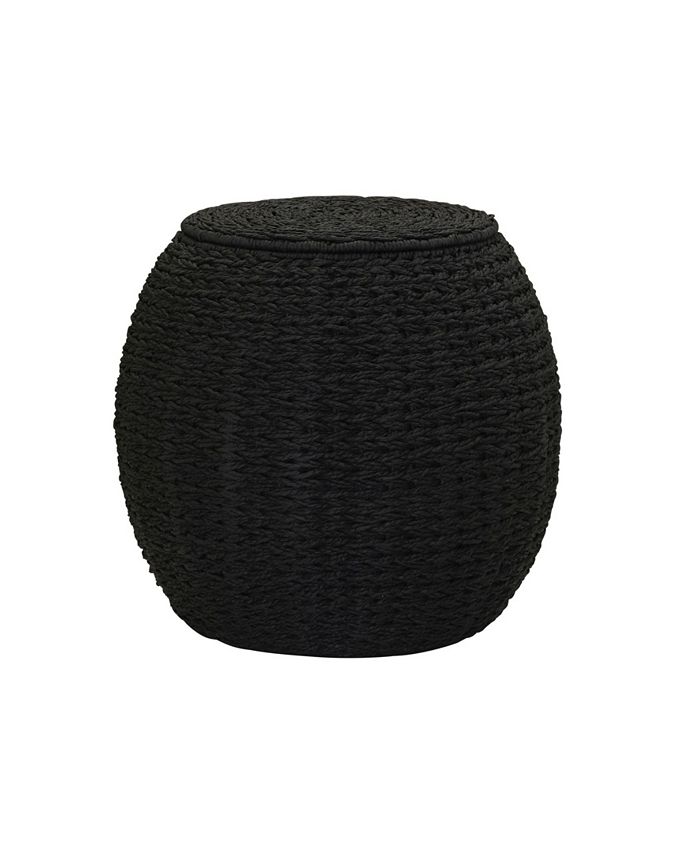 Household Essentials Large Round Wicker Basket Side Table Macy's