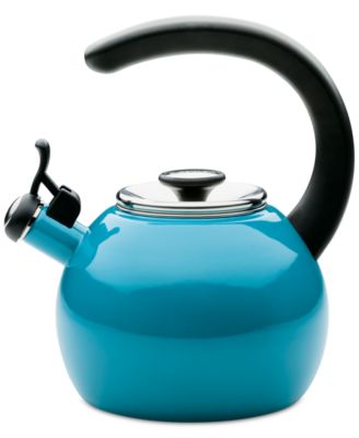 Enamel on Steel 2-Qt. Whistling Teakettle with Flip-Up Spout