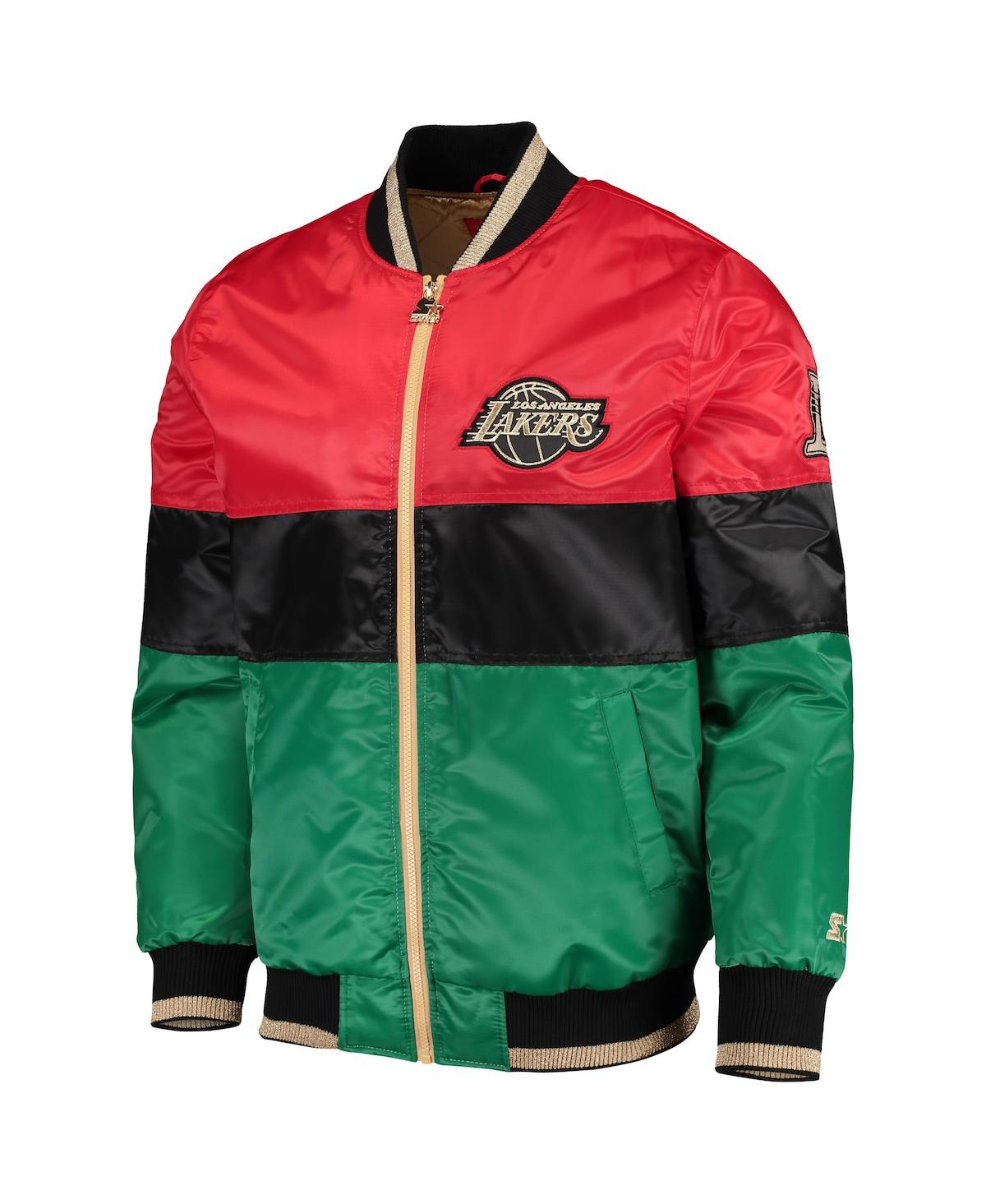 Starter Men's  Red And Black And Green Los Angeles Lakers Black History Month Nba 75th Anniversary Fu In Red,black,green