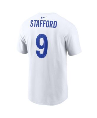 Men's Matthew Stafford White Los Angeles RamsSuper Bowl LVI Bound Name and Number T-shirt