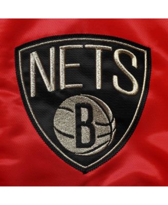 Men's Red and Black and Green Brooklyn Nets Black History Month NBA 75th Anniversary Full-Zip Jacket
