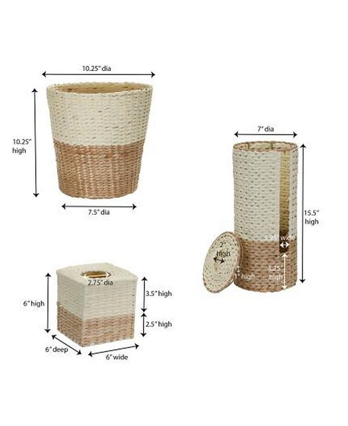 Household Essentials Wicker Bathroom Accessories Set, 3 Piece & Reviews
