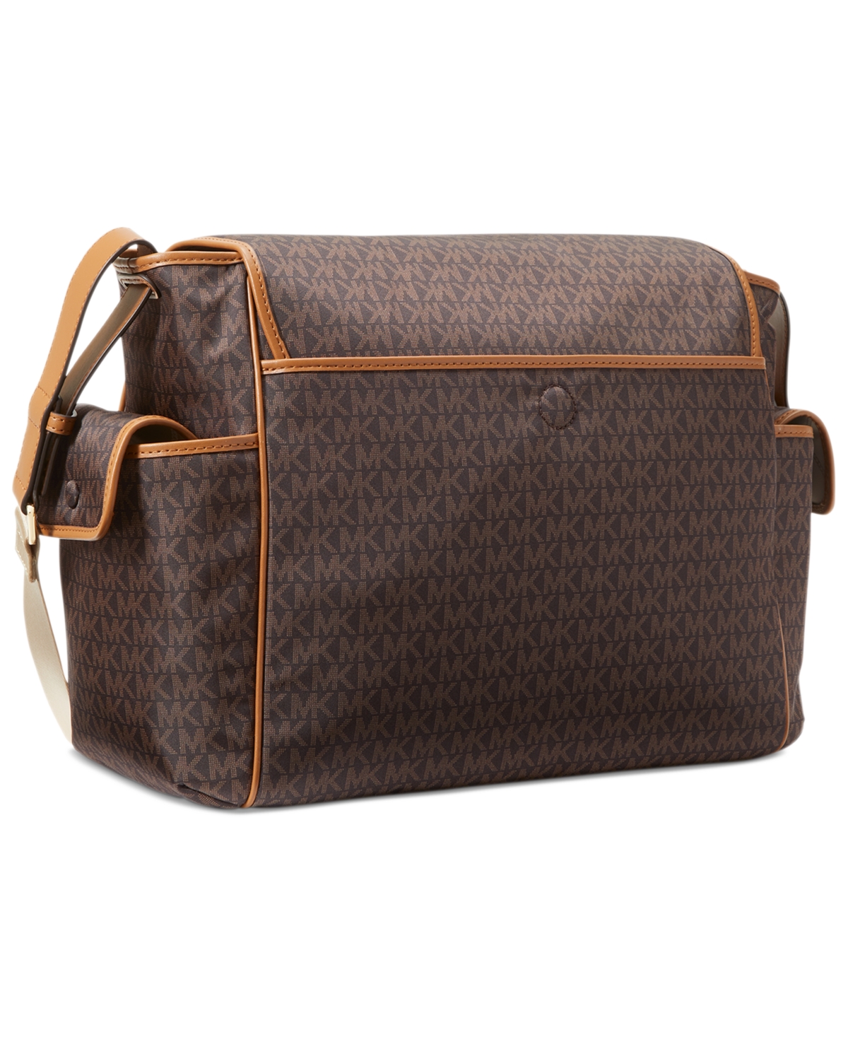 Shop Michael Kors Michael  Logo Large Travel Diaper Messenger Bag In Brown,acorn
