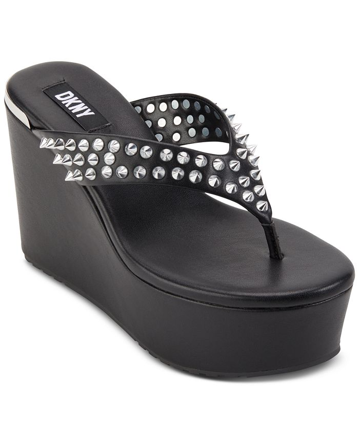 DKNY Women's Tina Wedge Thong Sandals - Macy's