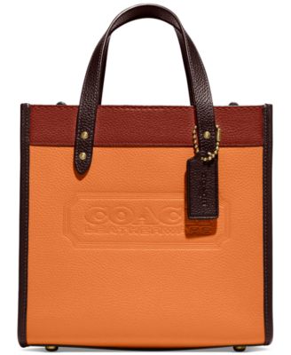 field tote in colorblock with coach badge