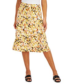 Printed Flared Midi Skirt 