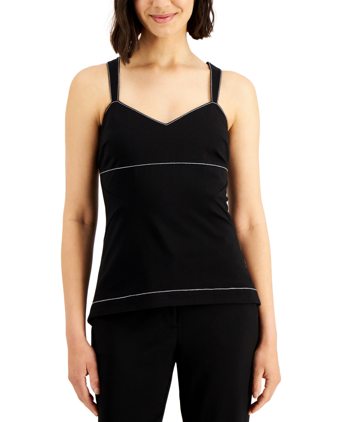 Donna Karan Contrast-Stitching Camisole