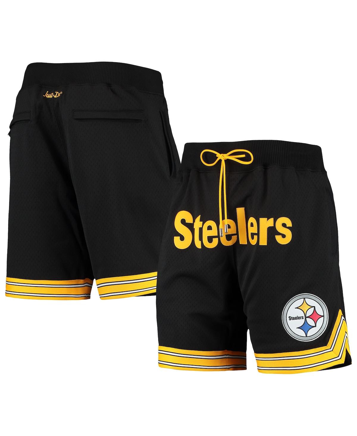 Men's Mitchell & Ness Black Pittsburgh Steelers Just Don Gold Rush Shorts - Black