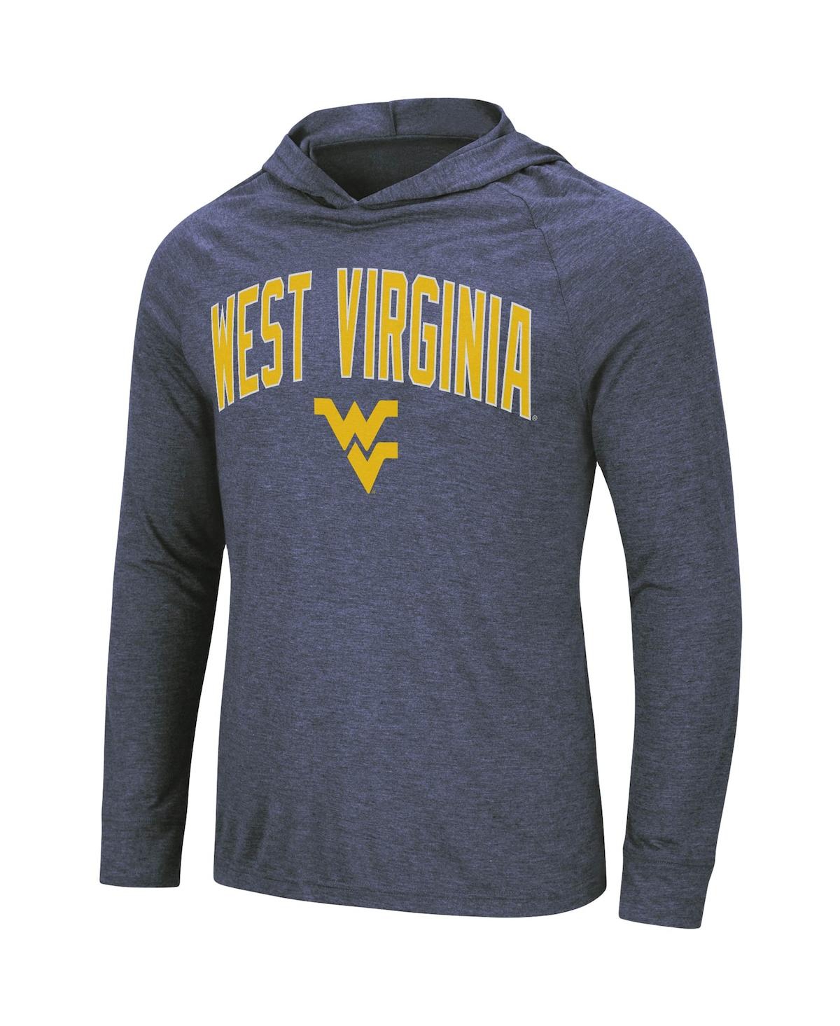 Men's ColosseumWest Virginia Mountaineers Big and Tall Wingman Raglan Hoodie T-shirt - Heathered Navy