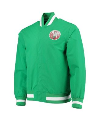 Men's Boston Celtics Kelly Green Hardwood Classics 75th Anniversary Authentic Warmup Full-Snap Jacket