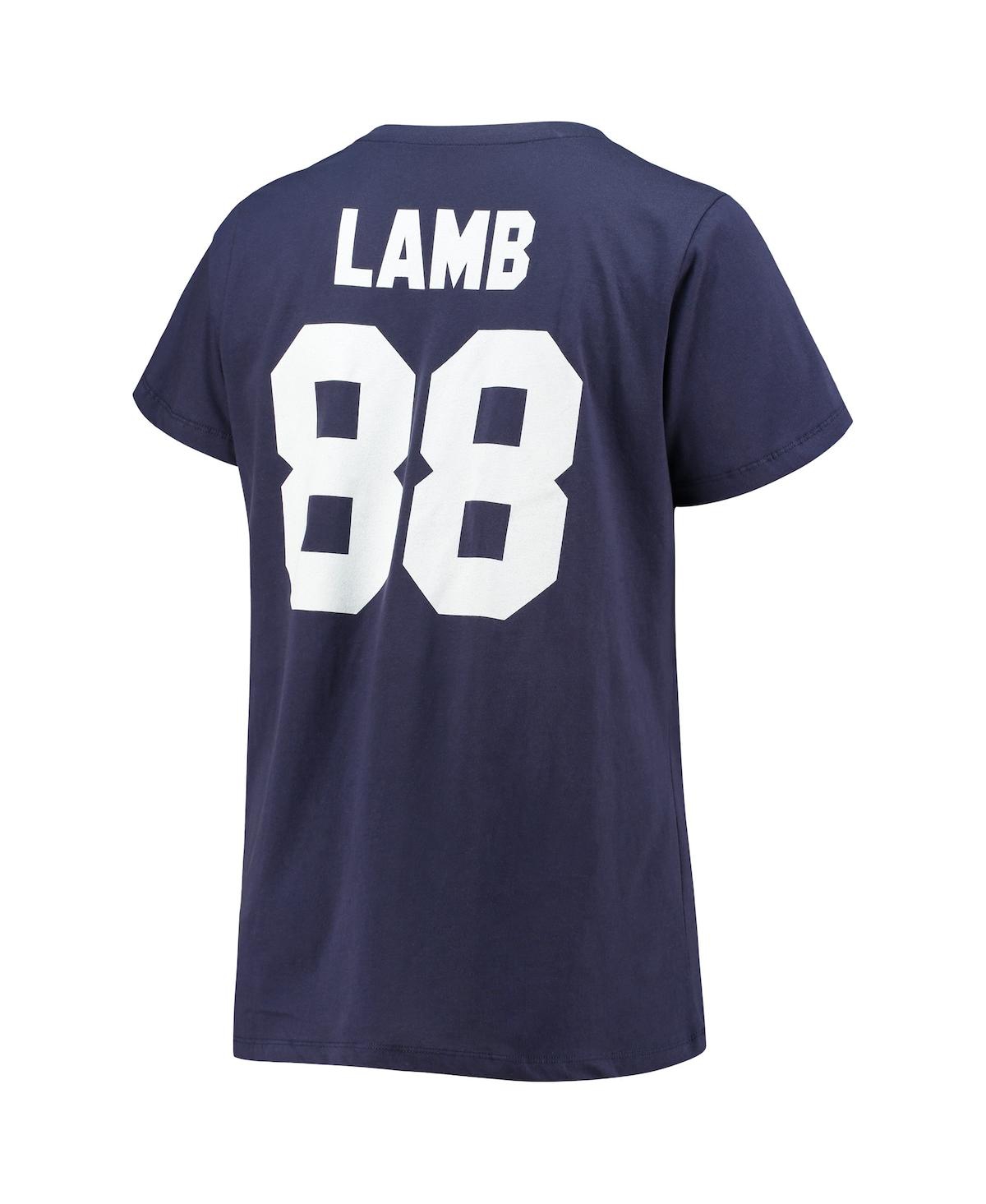Women's Fanatics CeeDee LambDallas Cowboys Plus Size Name and Number V-Neck T-shirt - Navy