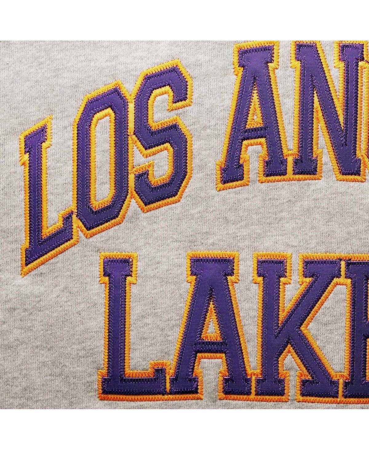 Shop Mitchell & Ness Men's  Magic Johnson Heather Gray Los Angeles Lakers Big And Tall Name & Number Pullo In Heathered Gray