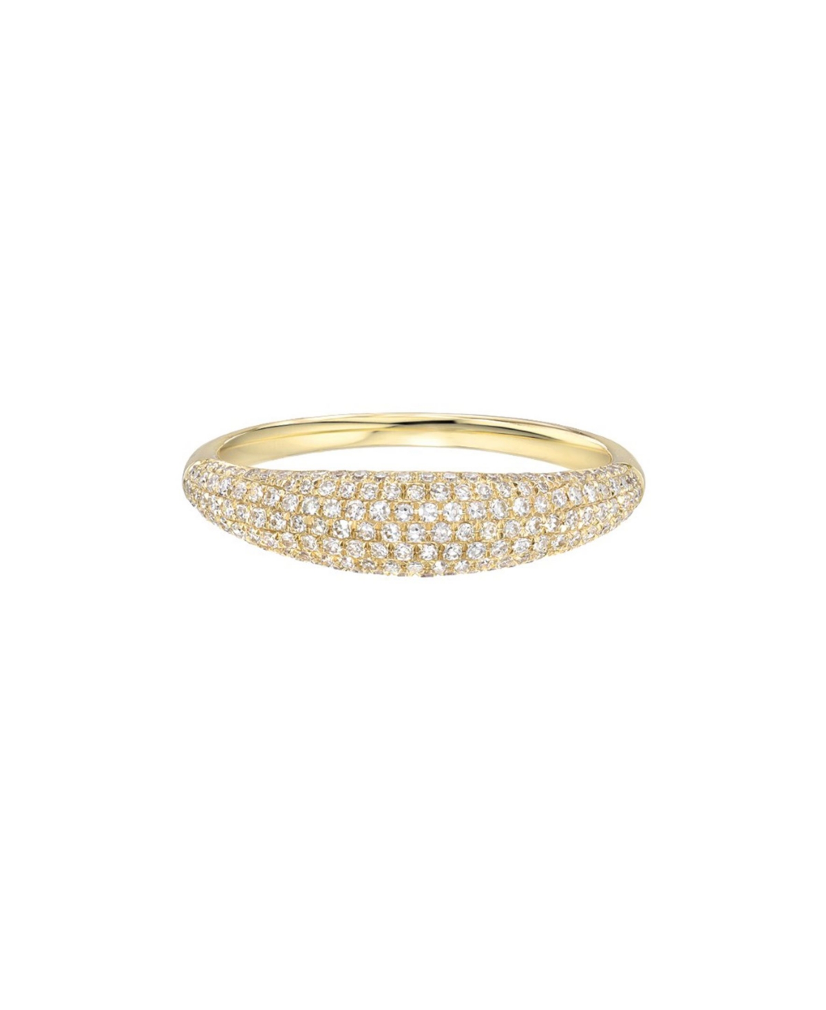 Diamond Pave Dome Ring - Gold