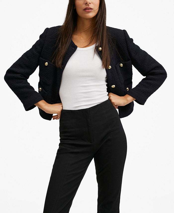 MANGO Women's Pocket Tweed Jacket - Macy's