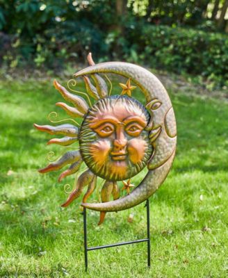 36.25" Sun and Moon Yard Stake or Wall Decor