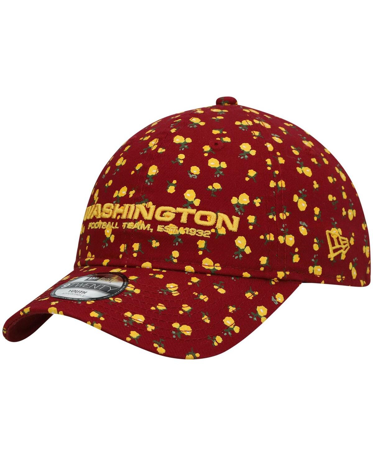 New Era Kids' Big Girls Burgundy Washington Football Team Floral 9twenty Adjustable Hat
