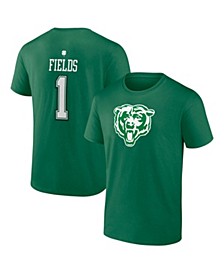 Men's Justin Fields Green Chicago Bears St. Patrick's Day Icon Player T-shirt