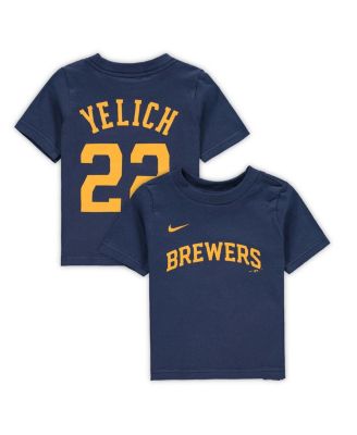 Infant Boys and Girls Christian Yelich Navy Milwaukee Brewers Player Name and Number T-shirt