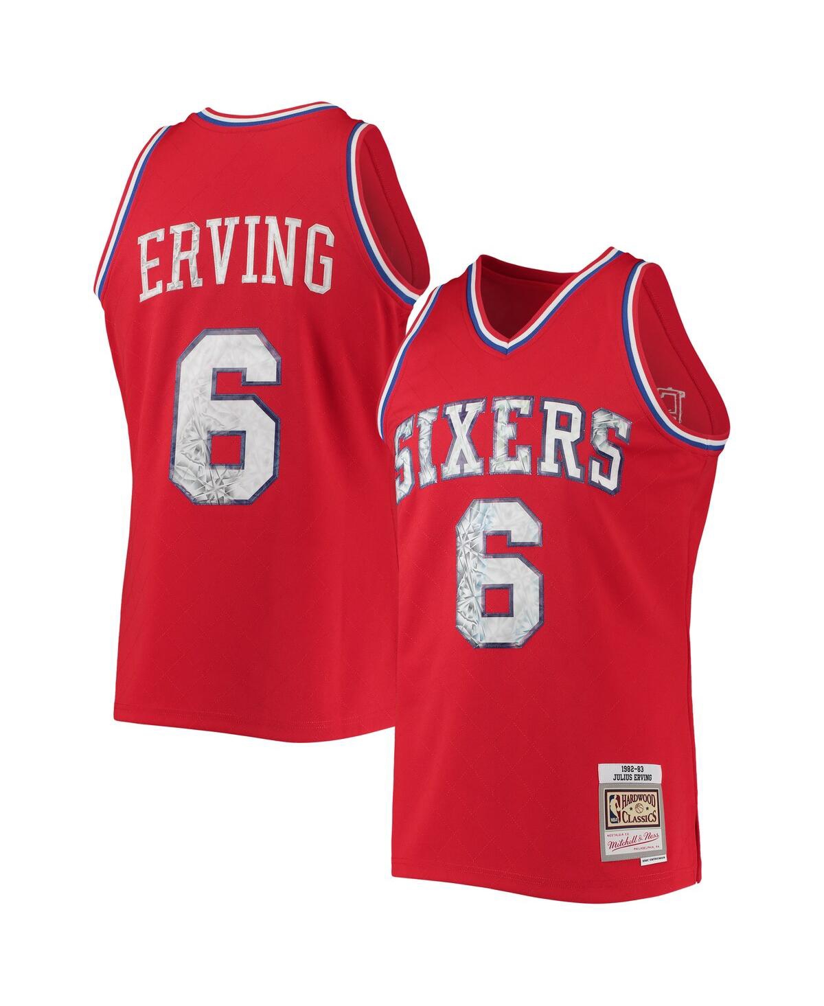 Men's Julius ErvingPhiladelphia 76ers 1982-83 Hardwood Classics 75th Anniversary Diamond Swingman Jersey - Red