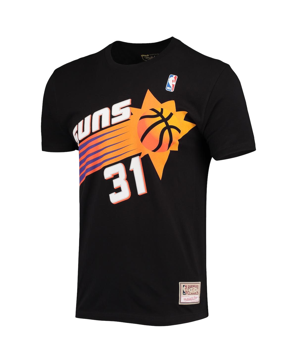 Men's Shawn MarionPhoenix Suns Hardwood Classics Stitch Name and Number T-shirt - Black
