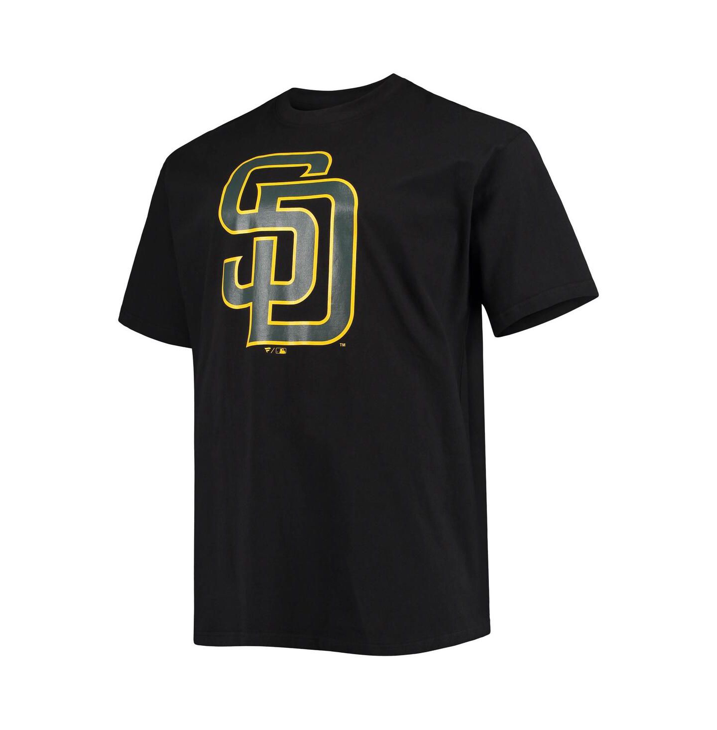 Мужская футболка Fanatics Fernando Tatis Jr. Black San Diego Padres Big and Tall Wordmark Name and Number — фото 3