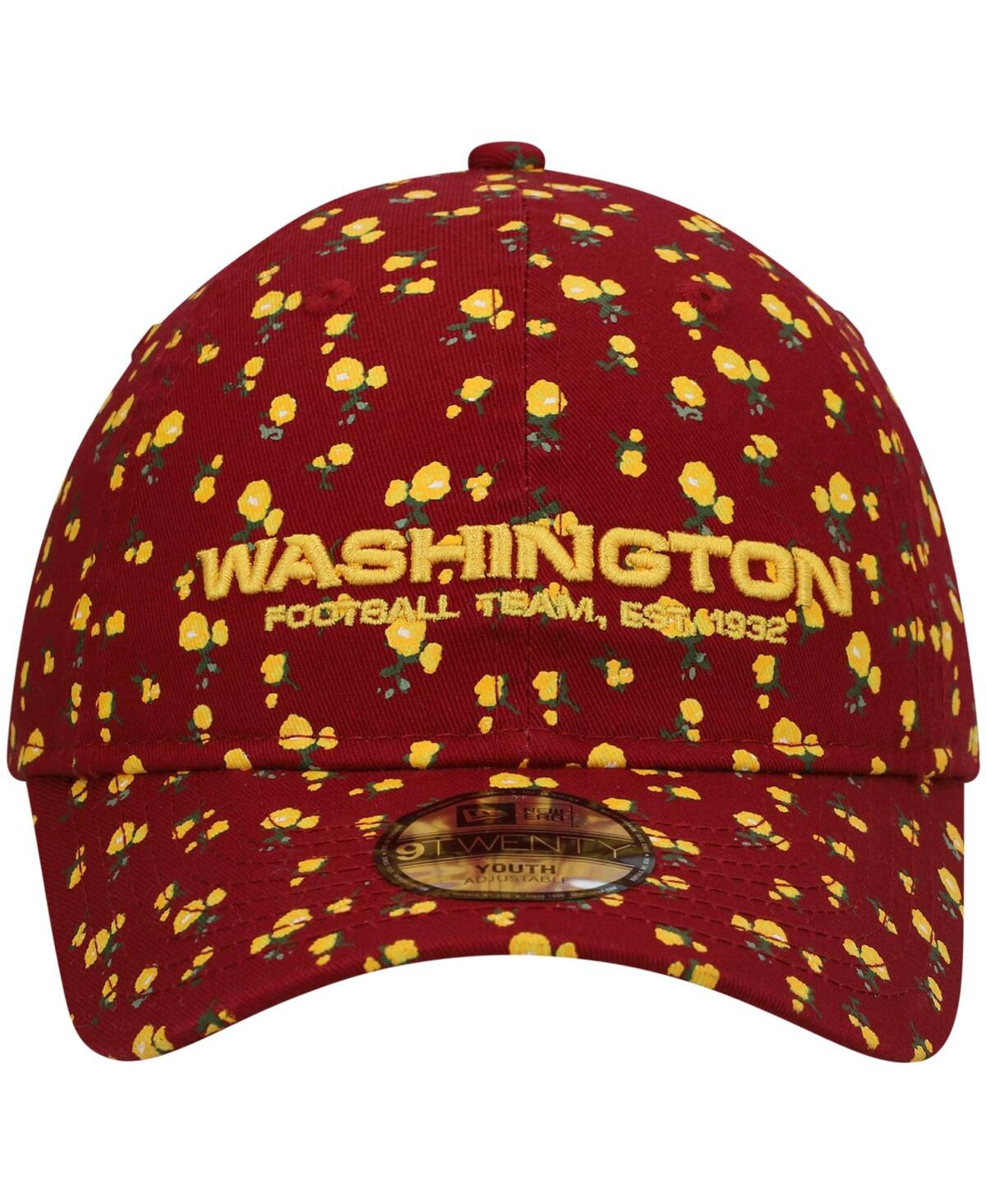 Shop New Era Big Girls Burgundy Washington Football Team Floral 9twenty Adjustable Hat