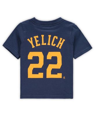 Infant Boys and Girls Christian Yelich Navy Milwaukee Brewers Player Name and Number T-shirt