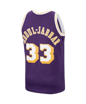 Men's Kareem Abdul-Jabbar Purple Los Angeles Lakers 1983-84 Hardwood Classics Swingman Jersey