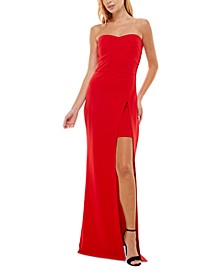 Juniors' Strapless Layered-Look Gown