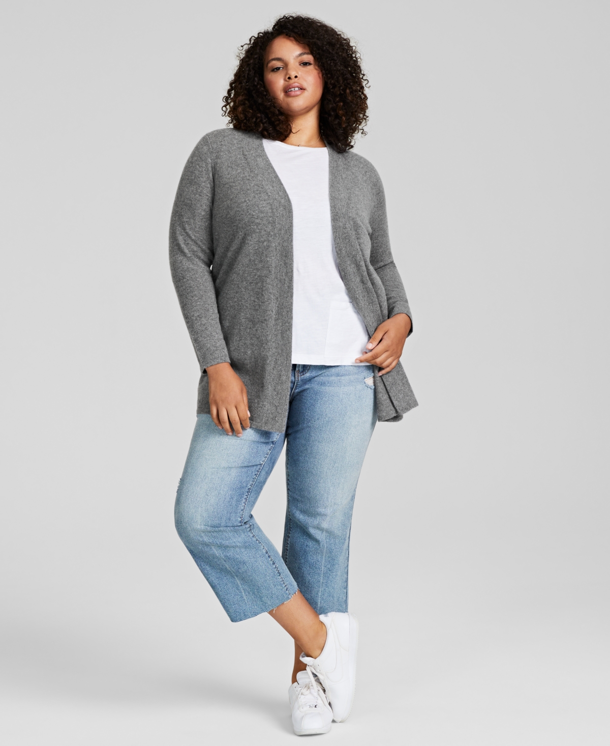 Macys cashmere duster top