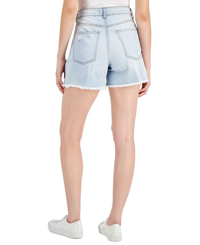 Vanilla Star Juniors' Ripped Denim Boyfriend Shorts Macy's