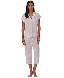 Short-Sleeve Top and Capri Pants Pajama Set