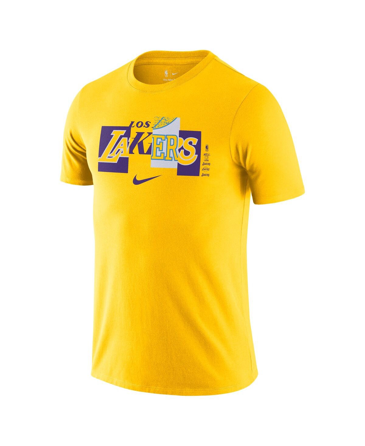 Men's NikeLos Angeles Lakers 2021/22 City Edition Essential Wordmark Collage T-shirt - Gold