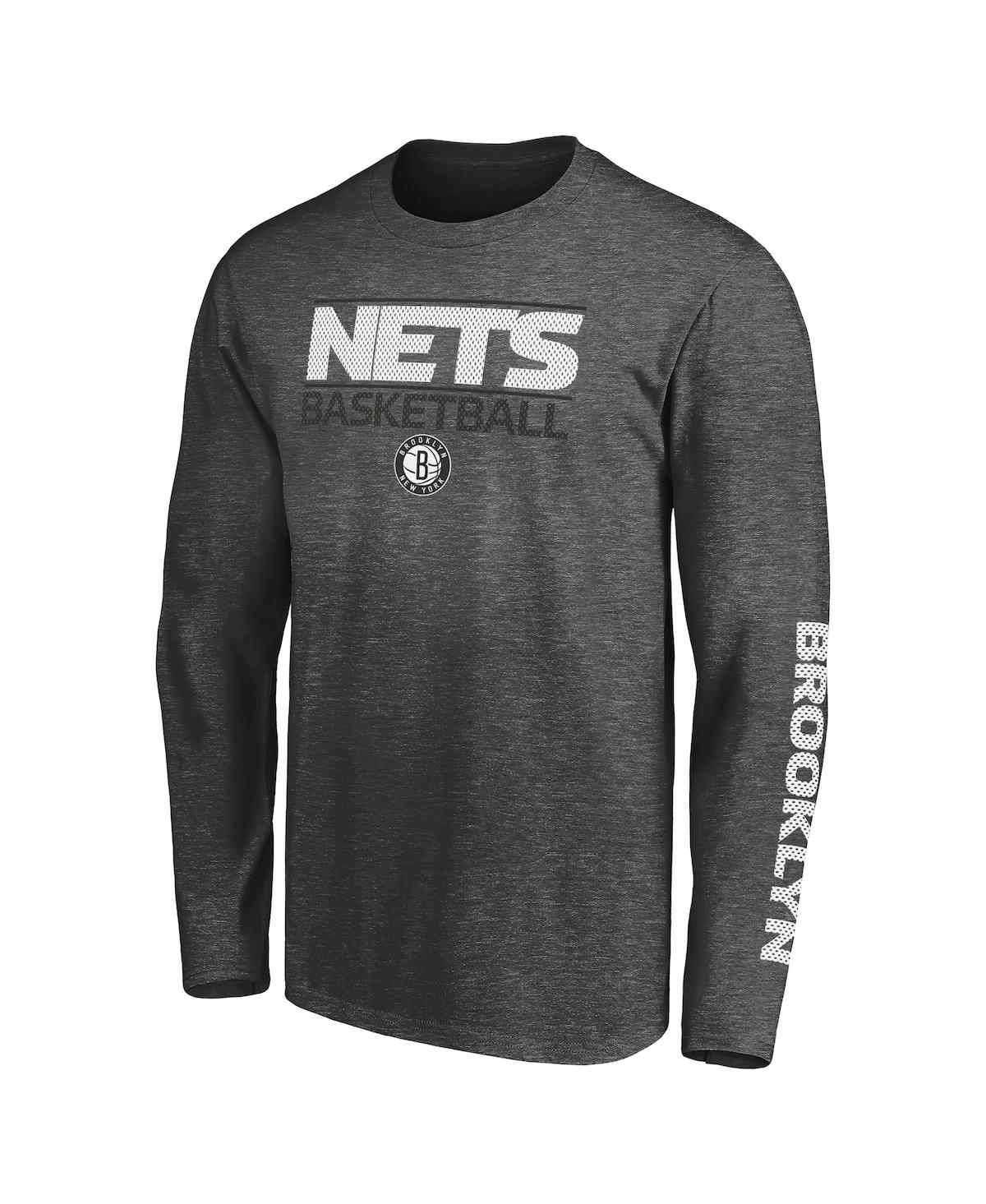 Shop Fanatics Men's  Black, Heather Charcoal Brooklyn Nets T-shirt Combo Set In Black,heathered Charcoal