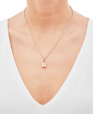 Padlock 18" Pendant Necklace in 10k Gold