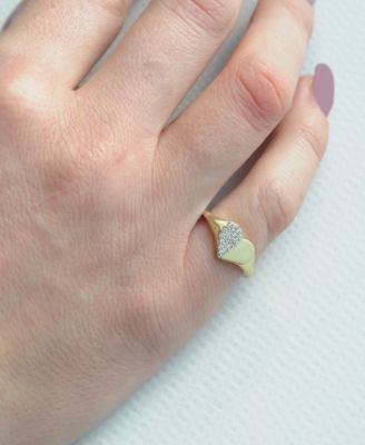 Diamond Half Heart Cluster Ring (1/10 ct. t.w.) in 14k Gold, Created for Macy's