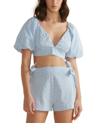 MINKPINK - Eyelet Textured Crop Top