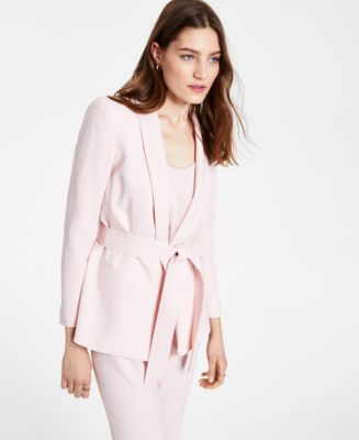 Bar III Textured Belted Blazer, Created for Macy's - Macy's