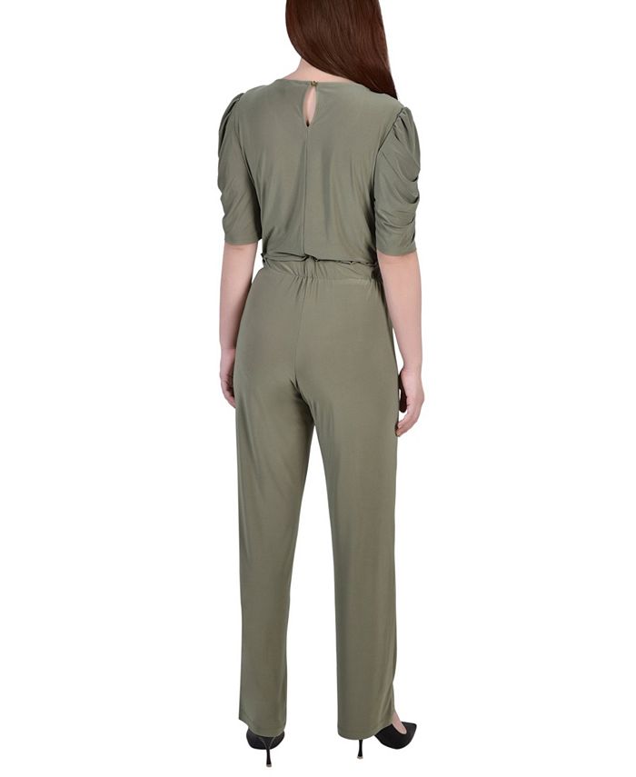 NY Collection Petite Size Elbow Sleeve Jumpsuit Pants - Macy's