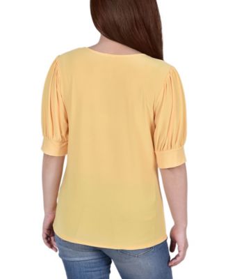 Petite Short Sleeve Balloon Sleeve Top