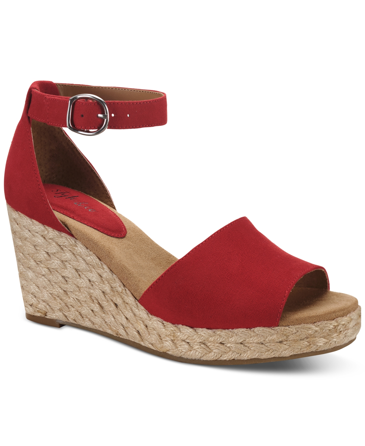 Style & Co. Womens Seleeney Faux Suede Open Toe Wedge Sandals