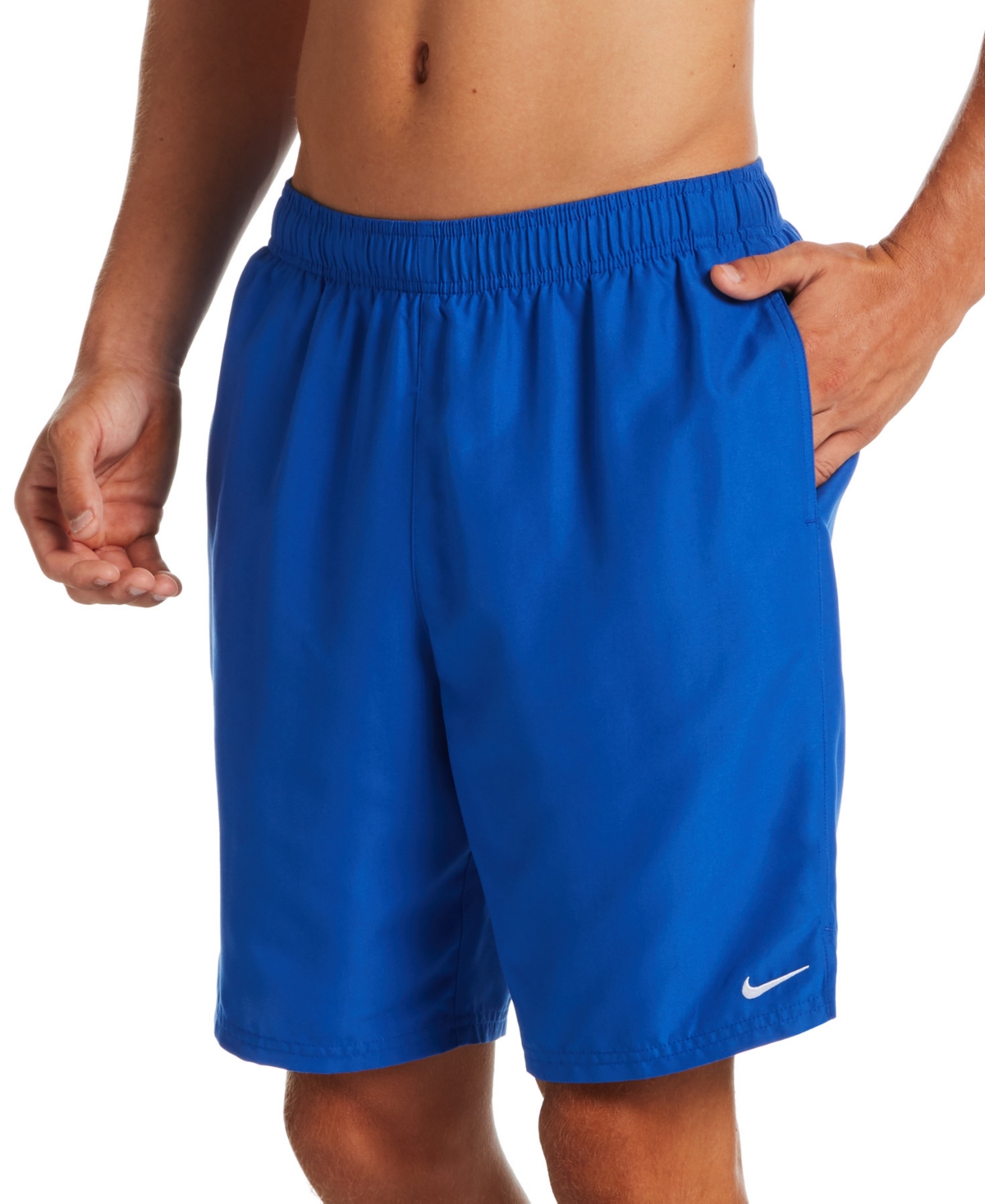 Shop Nike Men's Essential Lap Solid 9" Swim Trunks In Game Royal